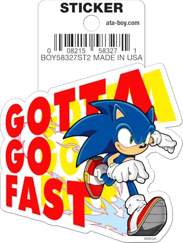 Ata-Boy Sonic The Hedgehog Gotta Go Fast Die Cut 3 Inch Vinyl Sticker