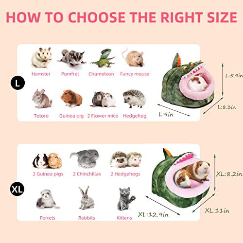 LEFTSTARER Guinea Pig Rat Bed and Hideout for Ferret Hedgehog Sleep and Hide, Hamster Small Pet Animals Supplies Toy Cage Accessories Nest - color: 8.Crocodiles-L
