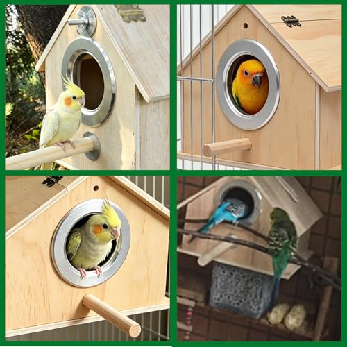 kathson Cockatiel Nesting Box,Bird Nest House,Parakeet Breeding Mating Hut,Parakeet Nesting Box for Budgie,Lovebirds,Conure,Canary,Finch and Small Medium Birds,XL - size: XL