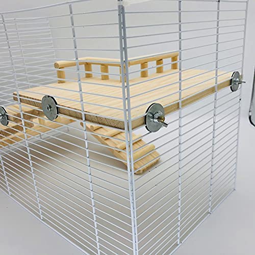 Wooden Platform with Ladder, Pet Activity Structure, Bird, Chinchilla, Guinea Pig, Hamster, Rat Cage Accessories