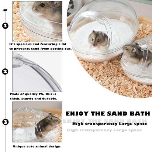 IBWell Transparent Hamster Sand Bath Container Hamster Sand Box, Hamster Cage Accessories Bath Keeps Sand Contained - size: 5.3"L x 3.7"W x 3.3"H