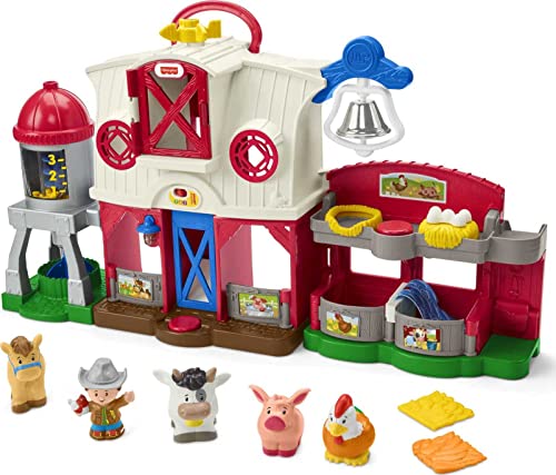 Fisher-Price Little People Caring for Animals Farm Electronic Interactive playset with Smart Stages Learning Songs for Toddlers Ages 1 and up (Amazon Exclusive) - style: Refreshed Farm