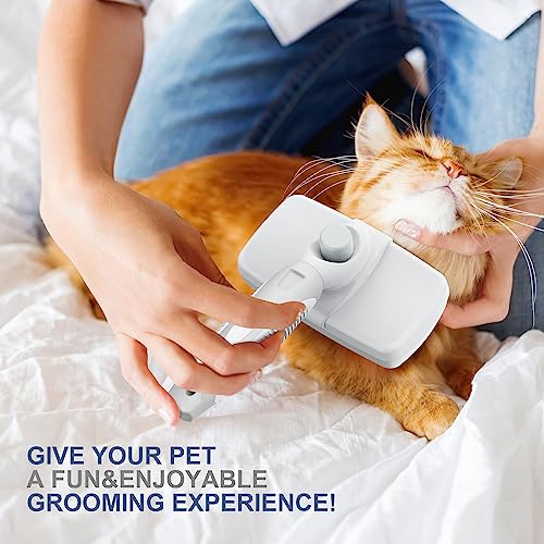 Self-Cleaning Slicker Brush for Dogs & Cats, Grooming Combs for Short & Long-Haired Dogs, Cats, Rabbits & More - Gently Removes Loose Undercoat, Mats and Tangled Hair