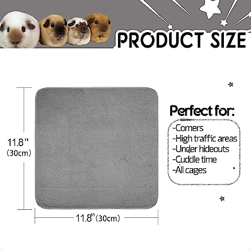 Guinea Pig Bedding, Cage Liners, Washable, Reusable & Leakproof | Premium Fleece Material, Instant Absorbent, Anti-Slip Bottom, Ideal Pee Pads for Small Animals. - size: 11.8"x11.8" (4 Pack)