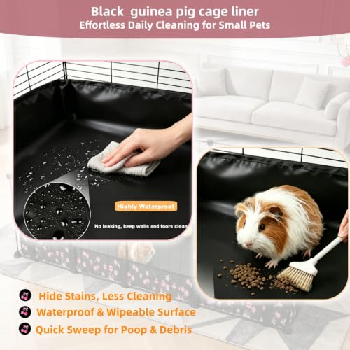 DZWLKJ Waterproof Guinea Pig Cage Liner,Washable Tarp Bottom Base,Cherry Graphic,48"x72", Reusable for Rabbit, Chinchilla, Hedgehog, Ferret & Other Small Animals. - size: C&C 4x6(48x72 inches)