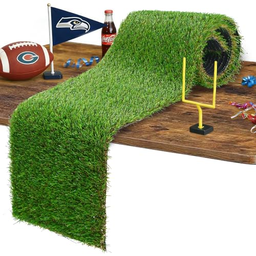 GLOBREEN Artificial Grass Table Runners 48 Inches - Green Faux Grass Turf Table Runner for Golf Football Party Decorations Wedding Birthday Dining Baby Shower - size: 12" x 48"/1PCS