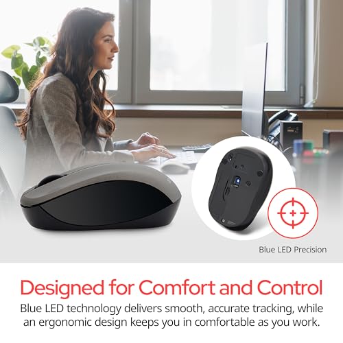 Verbatim 2.4G Wireless LED Silent Mouse - Noiseless and Silent Click Computer Mouse with Nano Receiver for Mac and PC - Blue - style: Blue Mouse