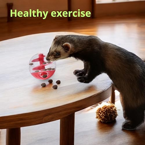 Ferret Treat Ball Interactive Toy Balls for Small Animal, Enrichment Toys Ferrets Dry Food Ball for Ferrets Guinea Pig Rat Chinchilla Hedgehog Bunny, Pet Ferret Accessories (S, Spiral) - size: S
