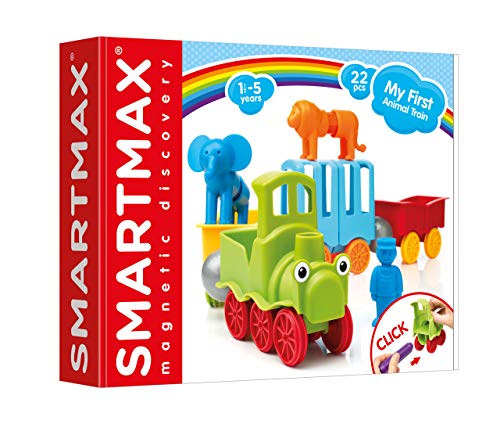 SmartMax My First Animal Train STEM Magnetic Discovery Play Set with Moving Train and Soft Animals for Ages 1-5 - style: My First Animal Train
