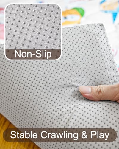 Foam Baby Play Mat, 71x59 Playpen Mat with Removable Cover | Machine Washable Cover, Thicken Cushioning Playmats for Baby, Non-Slip Bottom, Easy to Clean for Infants, Animal - color: Animal, size: 71" X 59"