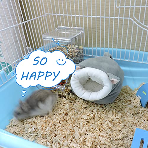 WishLotus Hamster Bed, Soft and Warm Mini House, Non-Slip Sleeping Nest for Dwarf Hamsters, Mini Hedgehogs and Small Pets (Grey) - color: grey