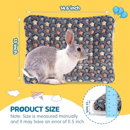 2 Pack Bunny Rabbit Bed - 13 x 15 Inch Upgraded-Thickness Pee Pads Bedding | Washable Bunny Rabbit Pee Pad with Absorbent Surface Helps Keep Cages Dry, Reusable Bedding for Resting Areas (Dark Blue, L) - color: Dark Blue + Dark Blue, size: 13" X 14.6" - 2