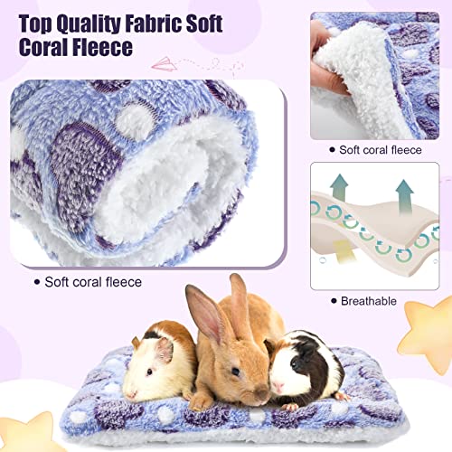 Jetec 3 Pcs Guinea Pig Beds, Fleece Small Animal Mats, Heart, Purple | 10 x 11 in Soft Double Sided Fleece Pad for Rabbit, Hamster, Chinchilla, Rat, Warm Hideout, Cozy Small Animal Cage Bed - color: Purple, size: Fleece, style: Heart