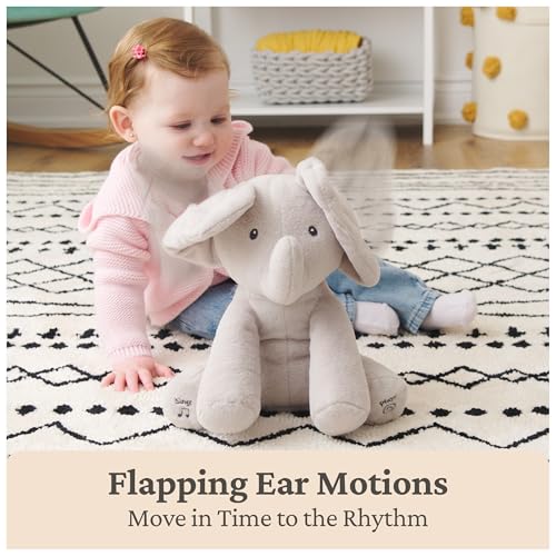 GUND Baby Animated Flappy the Elephant Plush, Singing Stuffed Animal Baby Toy for Ages 0 and Up, Gray, 12" - style: Modern