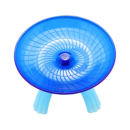 Litewoo Hamster Wheel Flying Saucer Exercise Toys, Silence Quite Spinner, for Gerbil Rat Mouse Mice Dwarf Hamster and Other Small Animal（Blue） - color: Dark Blue