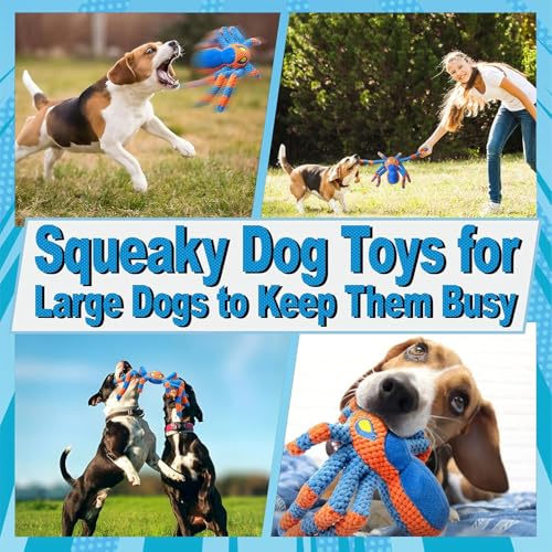 LEGEND SANDY Squeaky Dog Toys- Plush Dog Toys with Soft Fabric for Small, Medium, and Large Dogs Daily Companionship, Training Reward Gift | Puppy Chew Toys for Teething, Daily Companionship, Training Reward Gift - color: Blue Spider