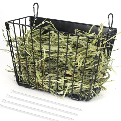 X Large Rabbit Hay Feeder Guinea Pig Hay Feeder Metal Frame Bunny Hay Holder Guinea Pig Hay Holder for Bunny, Guinea Pigs, Chinchillas, Small Animals (1 Pack) - color: 1-Pack Black