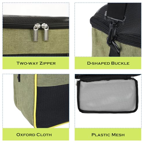 haozaikeji Guinea Pig Carrier Bag Portable Rabbit Travel Bag Breathable Small Animal Outgoing Pouch Hamster Carrier with Pad - color: Green