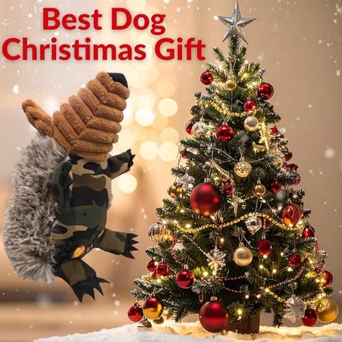 ME GUSTA SHOP Hedgehog Dog Squeak Toys Squeaky Plush Toy for Small Medium & Large Dogs Animal Pet Plush Dog Toy