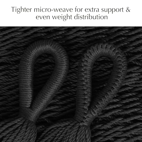 Handwoven Rope Mayan Hammock for Outside, 600 lbs Capacity | 2 Person, Portable Carrying Bag, Easy-Used Tree Straps, Carabiners, Soft Fabric, Patio (Sombra Negra, X-Large) - color: Sombra Negra, size: X-Large