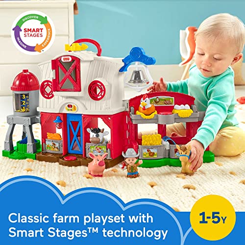 Fisher-Price Little People Caring for Animals Farm Electronic Interactive playset with Smart Stages Learning Songs for Toddlers Ages 1 and up (Amazon Exclusive) - style: Refreshed Farm