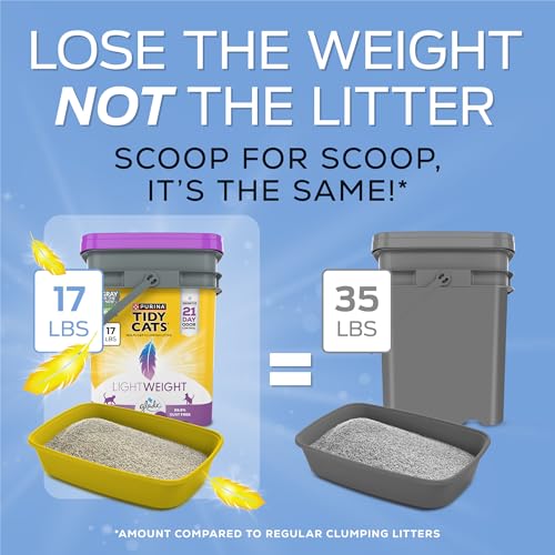 Purina Tidy Cats Light Weight, Low Dust, Clumping, LightWeight Glade Clean Blossoms Multi Cat Litter - 17 lb. Pail - size: 17 Pound (Pack of 1), style: Glade Clean Blossoms