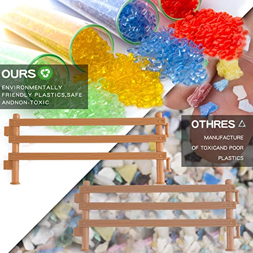 40PCS Corral Fence Toy Accessories Panel Set Farm Corral Fence with Gate Horse Paddock Barn Farm Animals for Toddlers Kids Preschool Educational Gift Sets - style: 40PCS-Flesh-colored Farm Corral Fence