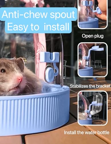 TUTU&LELE Travel Cage for Dwarf Hamster Mice Small Pets Hand Crossbody Carrier with Warm Plush Pad & Water Bottle (Pink) - color: Pink