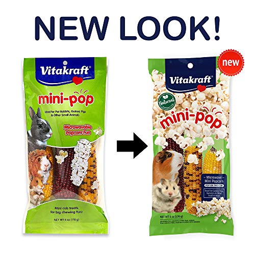 Vitakraft Mini Pops Treat for Small Animals - 100% Real Corn Cob - Supports Healthy Teeth - 6 oz (Pack of 2) - size: 6 Ounce (Pack of 2)