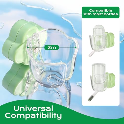Hamster Water Bottle Holder - Magnetic & Repositionable, Adjustable Base for Hamster Cage, Secure Magnetic Mount, Easy to Move/Install, Fits Most Small Pet Water Bottles (Holder Only) - color: Green