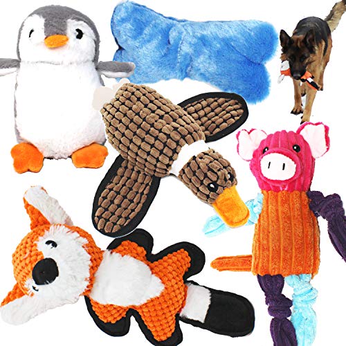 Jalousie Multipack Dog Squeaky Toys Strong Almost Indestructible, with Added Liner for Longer Play Dog Chew Toys (5 Pack Tough) - color: 5 Pack Tough
