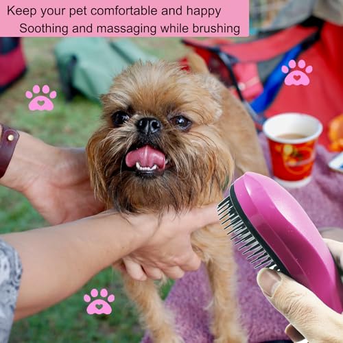 Puppy Brush, Soft Dog Brush for Grooming, Puppy Hair Remover Brush Comb, Grooming Tool for Poodles, Teddy, Yorkies, Maltese, Shih Tzu, Chihuahua, Pink - color: Pink