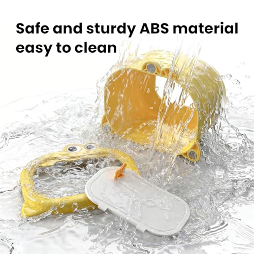 Hamster Hideout with Magnetic Holder for Cage - Open Lid Visible Hamster House Inside for Syrian Dwarf Mouse Rat Gerbils Mice Cage Accessories (Cartoon)