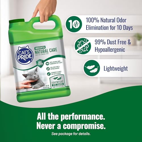 Cat's Pride Natural Care Odor-Eliminating Hypoallergenic Litter 15lb - size: 15 pounds, style: Natural Care Unscented