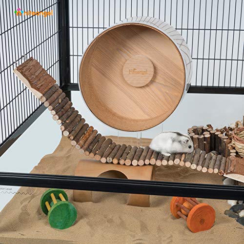 Niteangel Hamster Suspension Bridge Toy: 21.8" x 2.8" Flexible & Bendable | Enhances Coordination & Balance Long Climbing Wooden Ladder for Hamsters Mice Gerbils Sugar Glider Rat and Other Small Animal - size: 21.8L x 2.8W