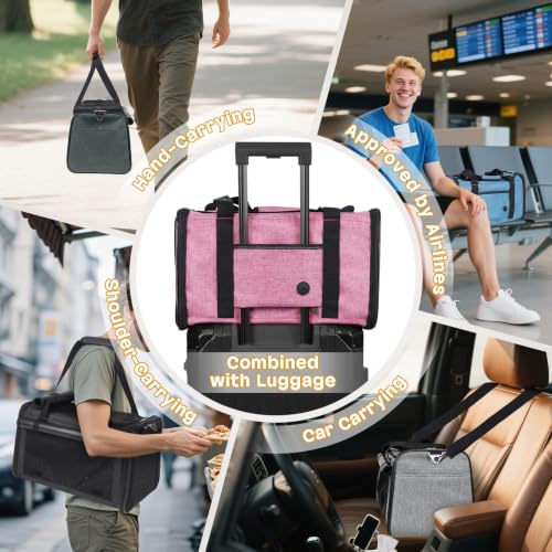 YUDODO 25lbs Cat Carrier Lightproof Soft Sided Pet Carrier for Large Cat | Airline Approved, Lightproof Breathable Design, Side Pockets, Durable Mesh, Foldable and Portable, Lake blue - color: Lake blue