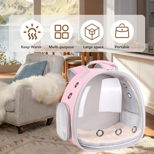 2-Pack Guinea Pig Carrier Backpack and Playpen with Lid, Breathable Pet Playpen Pop Open Exercise Fence, Portable Small Animal Cage for Rabbits, Chinchillas, Squirrel, Lizard, Sugar Glider - color: Pink