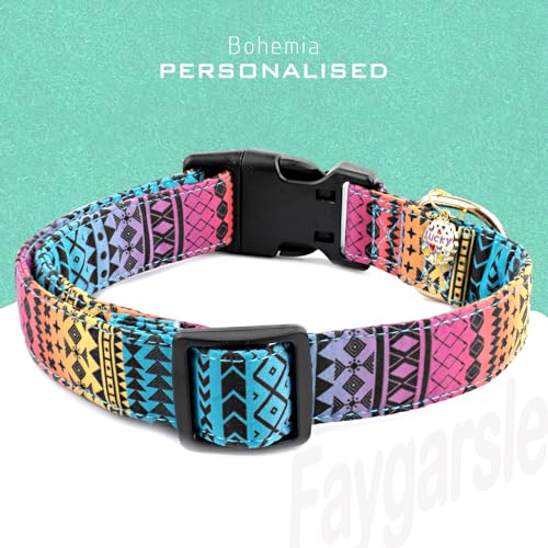 Faygarsle Bohemian Geometric Pattern Dog Collar for Small Medium Large Boys Girls Dogs XS - color: Bohemian, size: XS