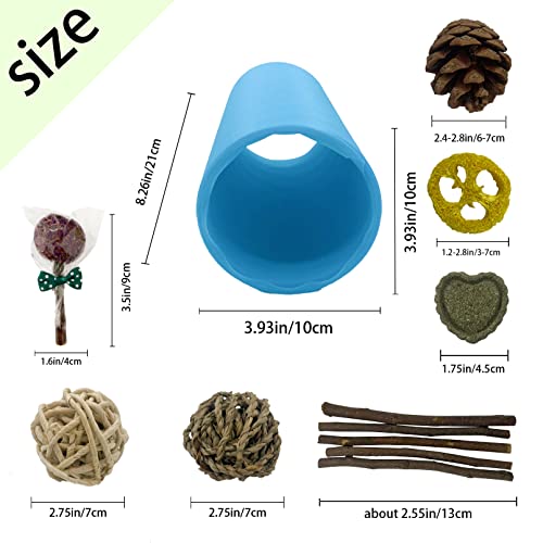 Plastic Hamster Fun Tunnels,Ferrets Foldable Exercising Training Tunnels Hamsters Hideout Tube 15 Pcs Small Animal Chew Toys for Guinea Pigs, Chinchillas, Rats, Gerbils (Blue) - color: 【Blue】