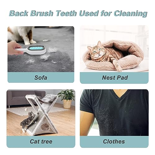 Water Brush for Cats Dogs, 4 in 1 Pet Grooming Bath Brush, 2 in 1 Cleaning Brush Cat, Wet Cat Comb, Pet Hair Removal Comb with Water Tank, Sticky Brush 2.0 (Towels Not Included)