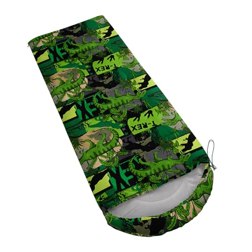 AILONEN Cartoon Car Sleeping Bags,Lightweight & Waterproof,3 Season Warm & Cool Weather,Cute Stars Printed Vehicles Transportation Sleeping Bags for Boys,Kids,Adults Travelling,Outdoors - color: Dinosaur2