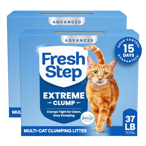 Fresh Step Advanced Extreme Clump Multi Cat Clumping Litter, 18.5 lb., 2 Pk | Forms Tight Clumps, Easy To Scoop, Scented, Ammonia Block Technology, Low Dust, Compatible with Most Auto Litter Boxes - size: 37 lb