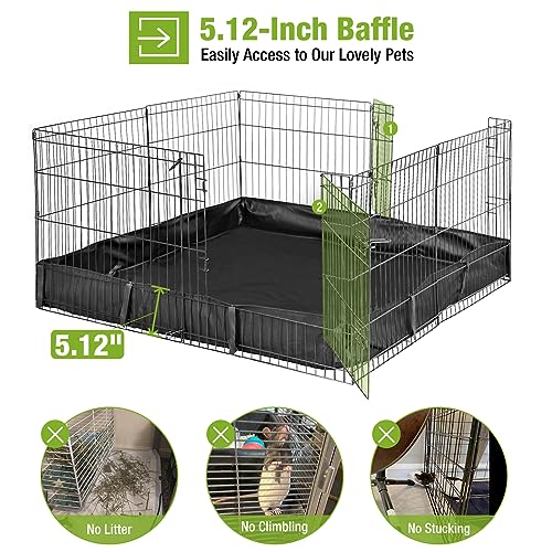 GUTINNEEN Rabbit Pet Playpen Bunny Run Extension Indoor Small Animal Pen (Playpen Only) - color: Black, size: 48.0"L x 48.0"W x 24.0"H