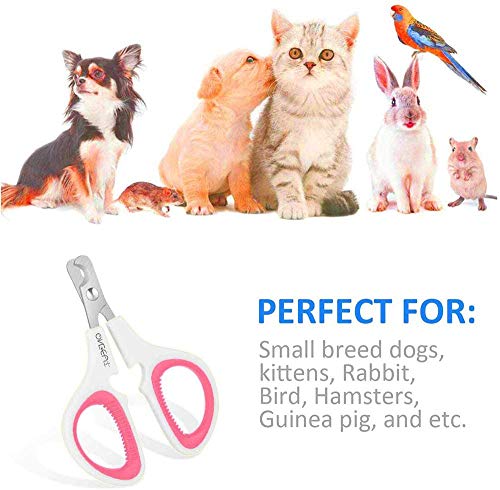 Pet Nail Clippers, Update Version Cat & Kitten Claw Nail Clippers for Trimming, Professional Pet Nail Clippers Best for a Cat, Puppy,Rabbit, Kitten & Small Dog,Sharp & Safe (Pink) - color: Pink