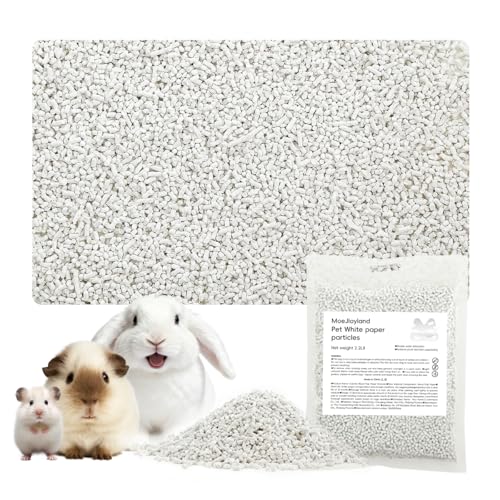 Rabbit Bedding Guinea Pig Bedding : Odor Control & Moisture Absorbent Natural Paper Pellet Bedding - for Small Animal Guinea Pigs, Rabbits,Hamsters (White, 2.2 lb) - color: White
