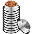 10 Pcs Stainless Steel Dog Bowl Pet Feeding Bowl with Rubber Base Non-Slip Pet Dishes Metal Dog Bowls Pet Food and Water Bowls for Small Medium Animals Kitten Rabbit (30 oz) - size: 30 oz