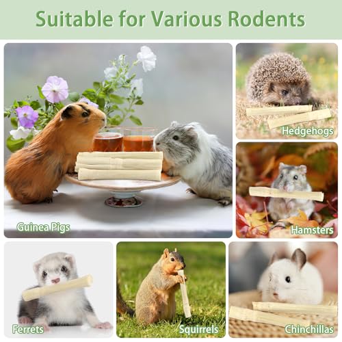 300g Sweet Bamboo Sticks for Rabbits, Bunny Chew Toys for Small Pets | Natural Bamboo Chews for Rabbits, Chinchillas, Guinea Pigs, Hamsters, Squirrels,and Small Animal Teeth Grinding