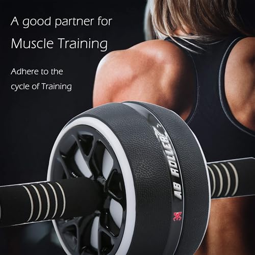 AB Wheel Roller, Exercise Abdominal Wheel Fitness for Gym & Home, Work-out Strength-Training Equipment with Knee Pad