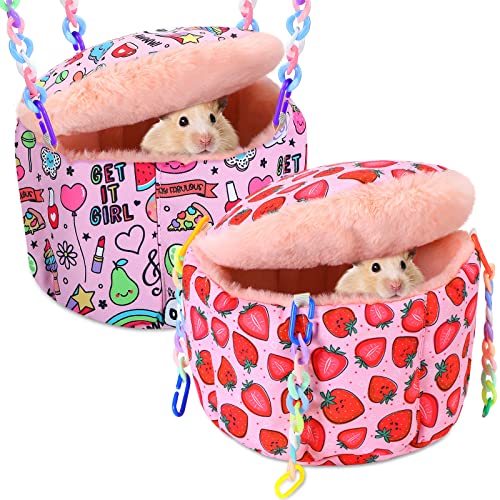 Maitys 2 Pcs Rat Bed Hanging Rat Hammock Guinea Pig Bedding Soft Warm Ferret Bedding Pet Cage Accessories Small Animal Play Sleep Bed for Ferret Sugar Glider Hamster Chinchilla Mice Squirrel