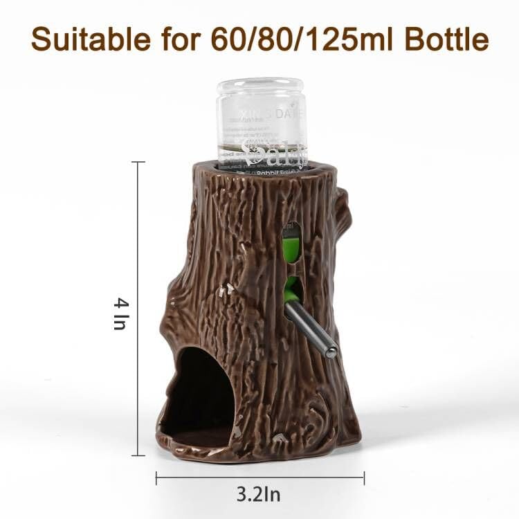 Adjustable No Drip Ceramic Hamster Water Bottle for Glass Tank | 80ML Chew Proof Ceramic Water Dispenser Adjustable Hieght, Stable Stand Holder for Syrian Dwarf Hamster, Mice, Rat